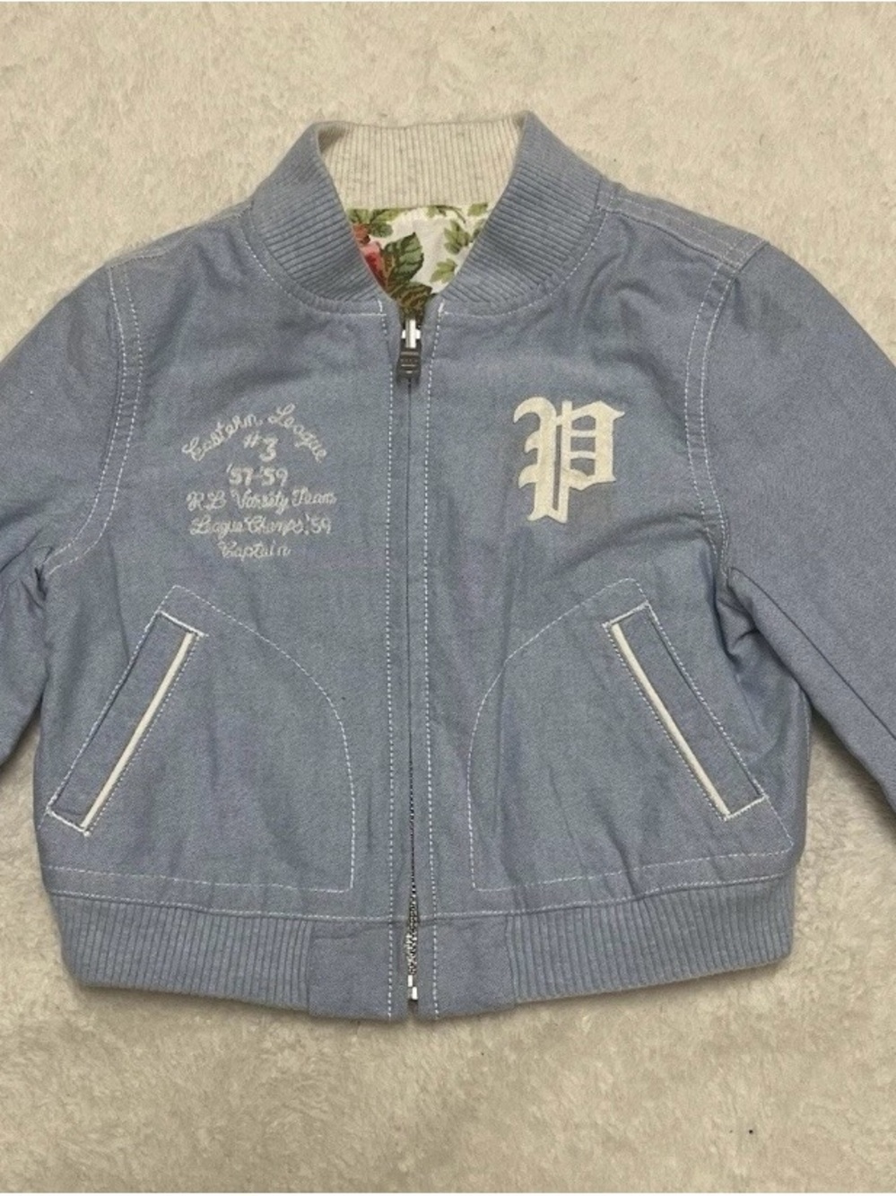 NWT Polo Ralph Lauren Girls Toddler Chain Stitched Reversible Floral Jacket 2T